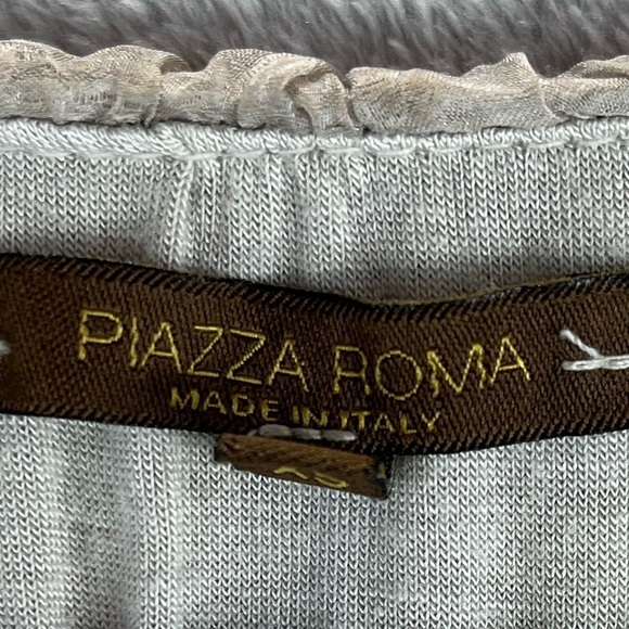 PIAZZA ROMA Made in Italy 100% Silk Blouse Sz XS Top Sheer Silk Overlay Summer - Picture 4 of 16